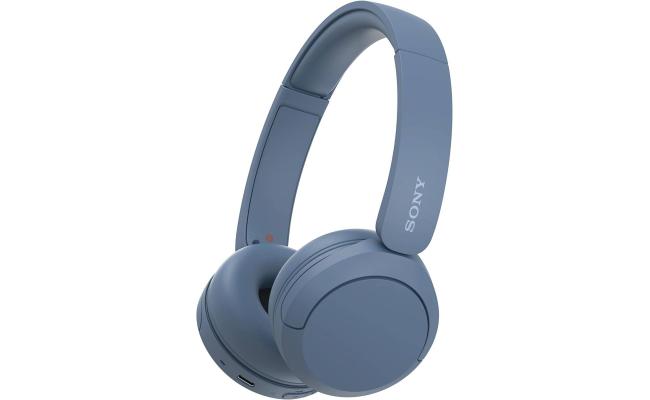 Sony CH520 Wireless Headphones, Bluetooth 5.2, 2.4GHz Band Frequency, Up to 40 Hours Continuous Communications, Up to 3 Hours Charing Time, Blue